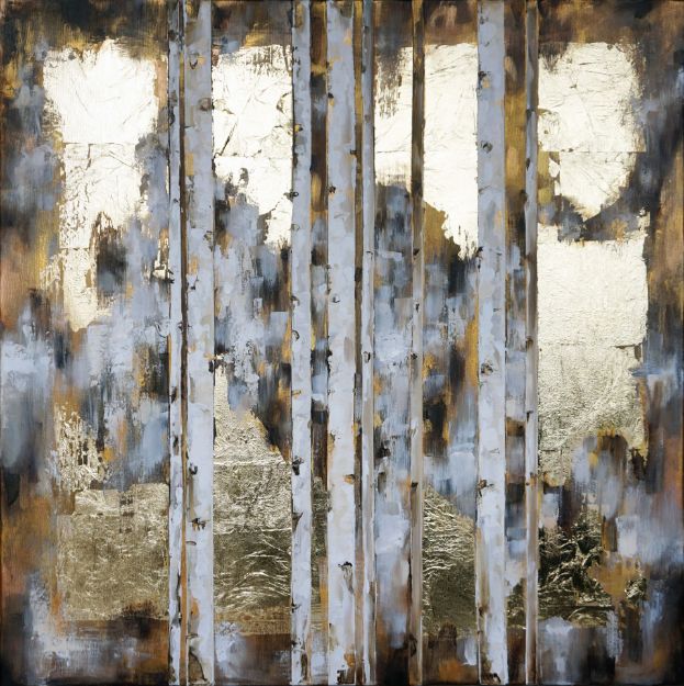 Picture of Birch Trees With Gold Leaf