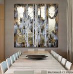 Picture of Birch Trees With Gold Leaf