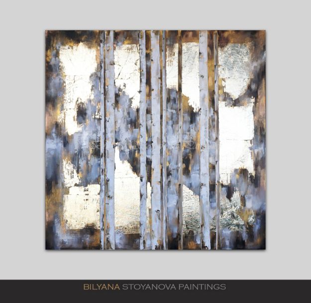 Picture of Birch Trees With Gold Leaf